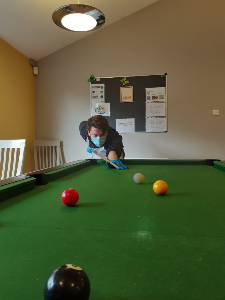 playing pool