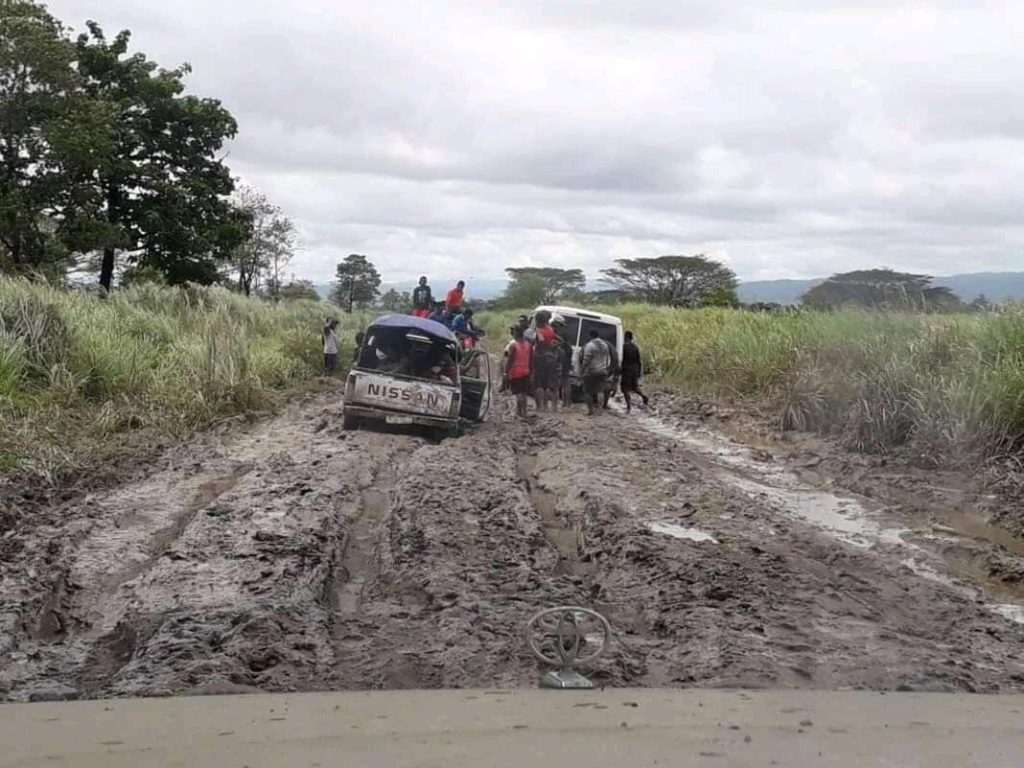 Truscks stuck in mud